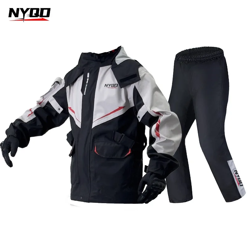 Cycling Rain Jacket Commute - Motorcycle Raincoat Set, Rain Pants, Full