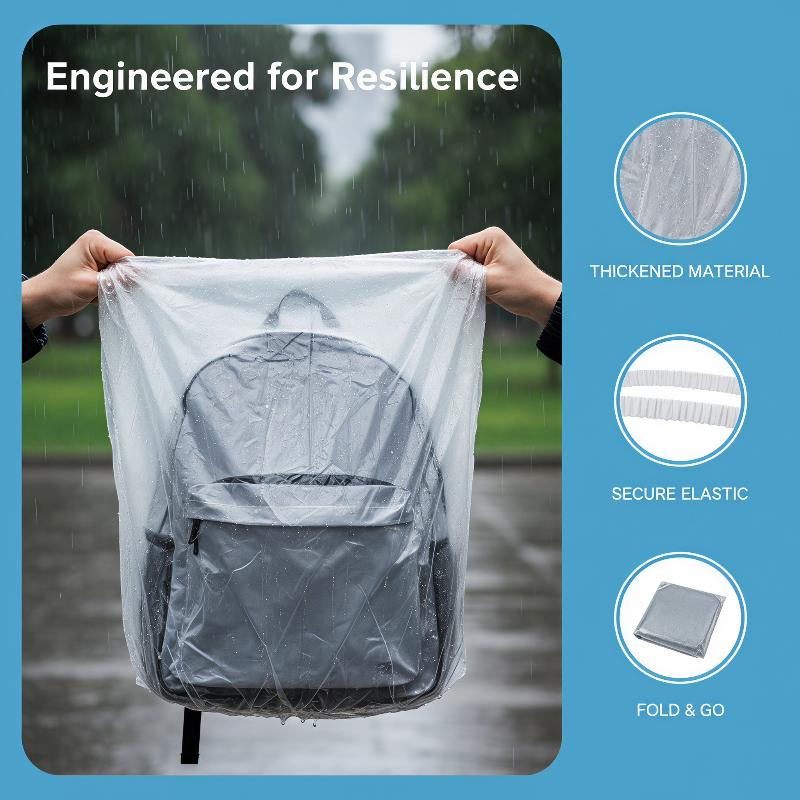 Cycling Commute In Rain - Disposable Backpack Rain Covers 10 Pcs