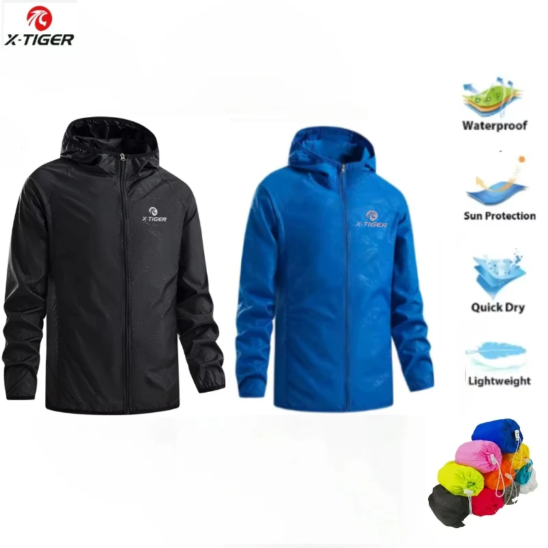 Cycling Rain Jacket Commute - X-TIGER Skin Hiking Jacket Men Women
