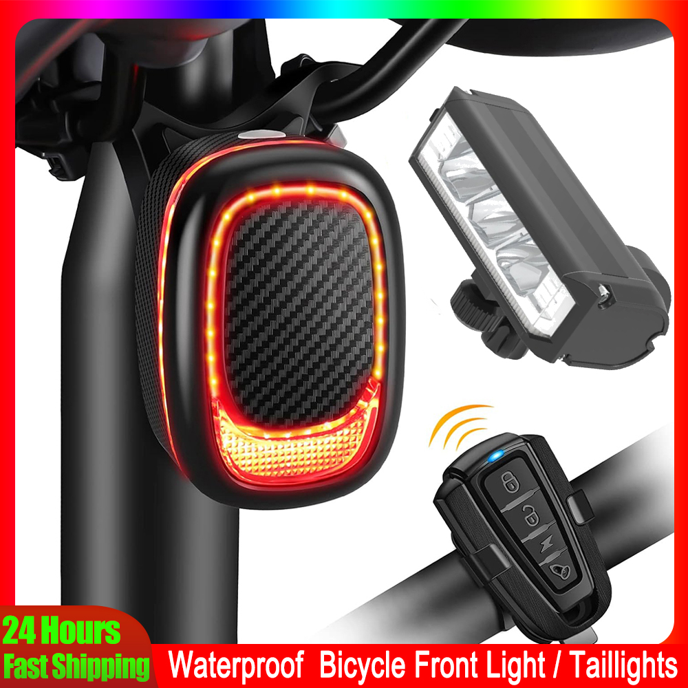 Bike Light Front Rear - Elecpow A6Pro Bicycle Taillight Alarm And