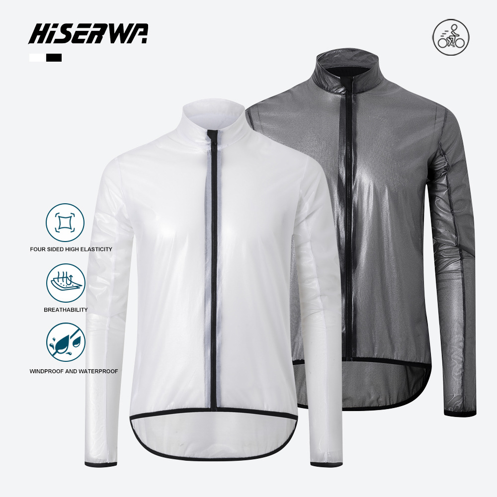 Cycling Rain Jacket Commute - Hiserwa Ultralight Cycling Rain Jacket Waterproof
