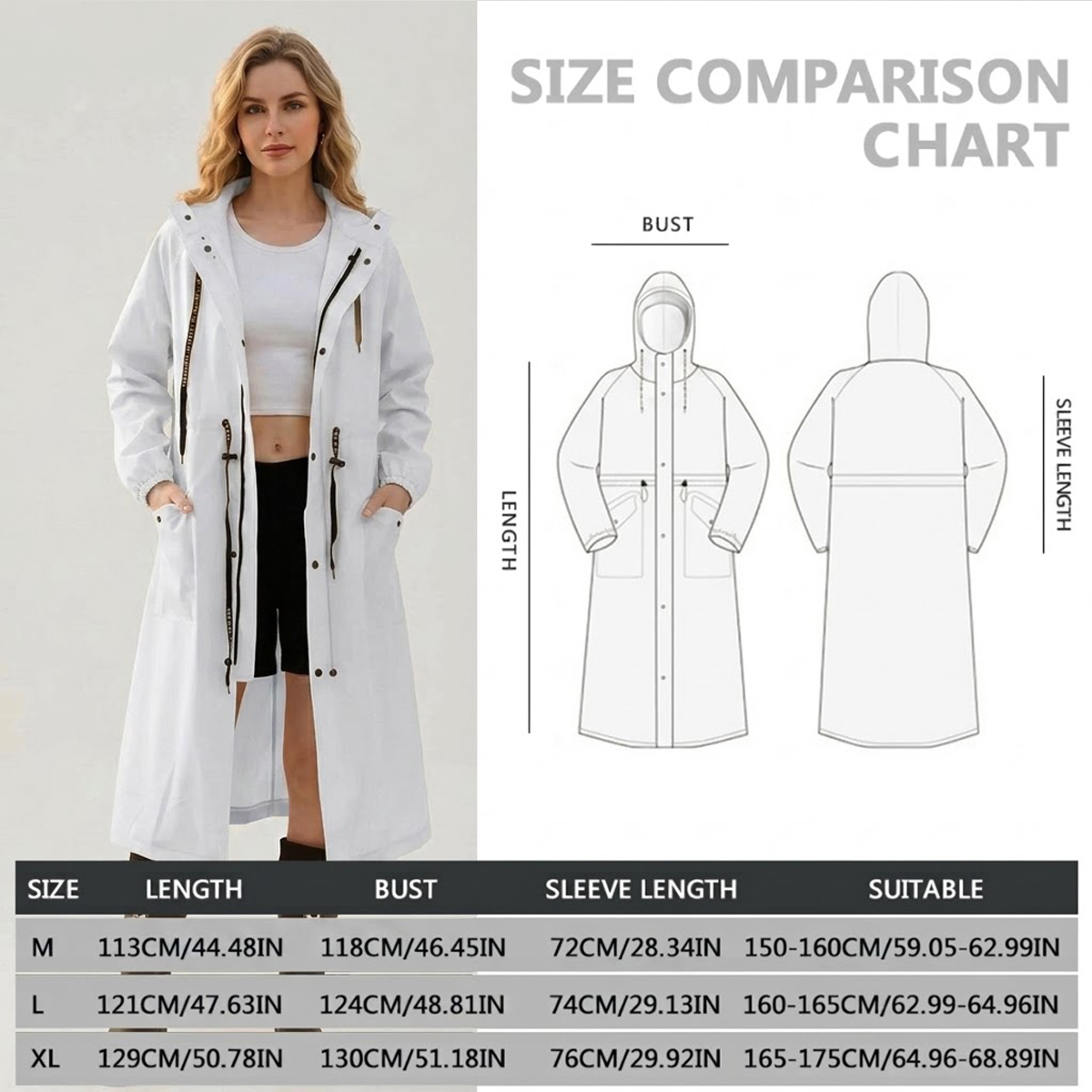 Women Long Waterproof Rain Jac - đánh giá và giá Cycling Rain Jacket Commute