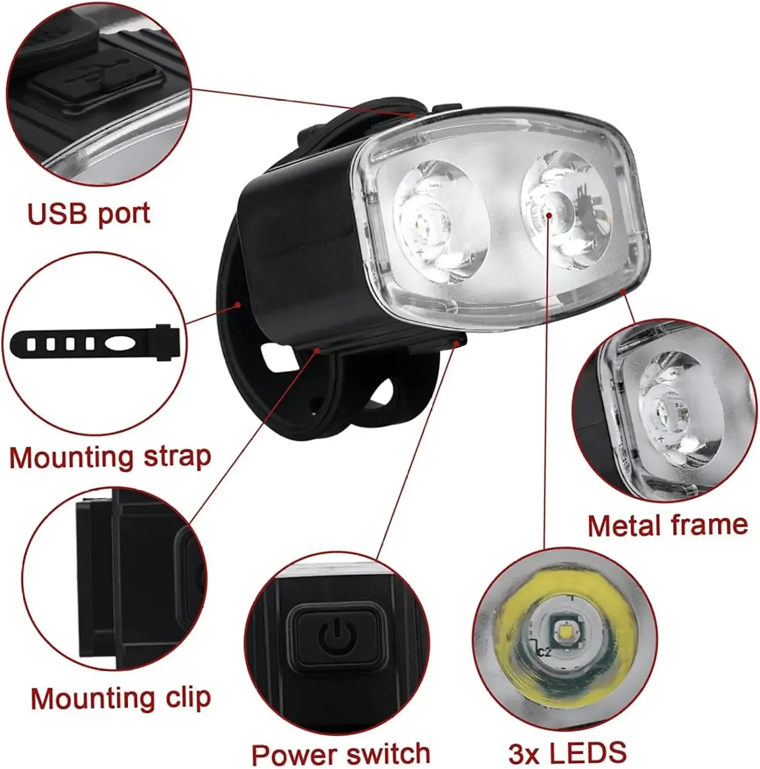 Cycling Bicycle Front Rear Lig - đánh giá và giá Bike Light Front Rear