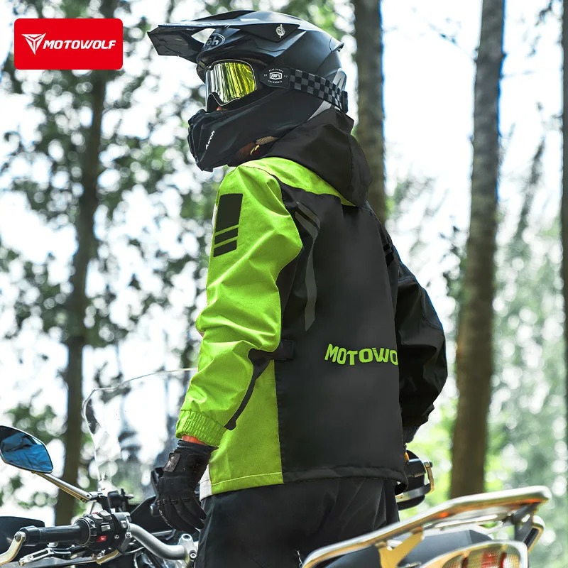 Motowolf Reflective Motorcycle - đánh giá và giá Cycling Commuter Rain Jacket