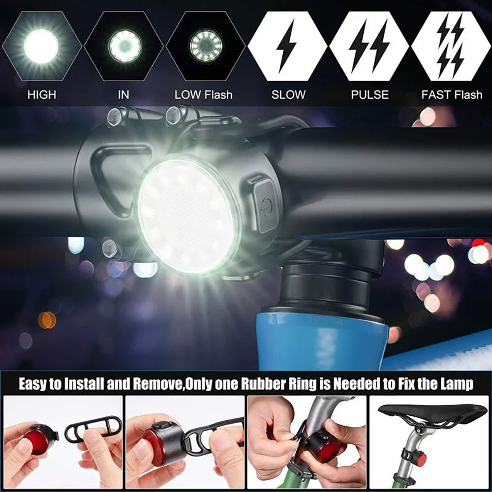 USB Rechargeable Waterproof LE - đánh giá và giá Bike Light Front Rear